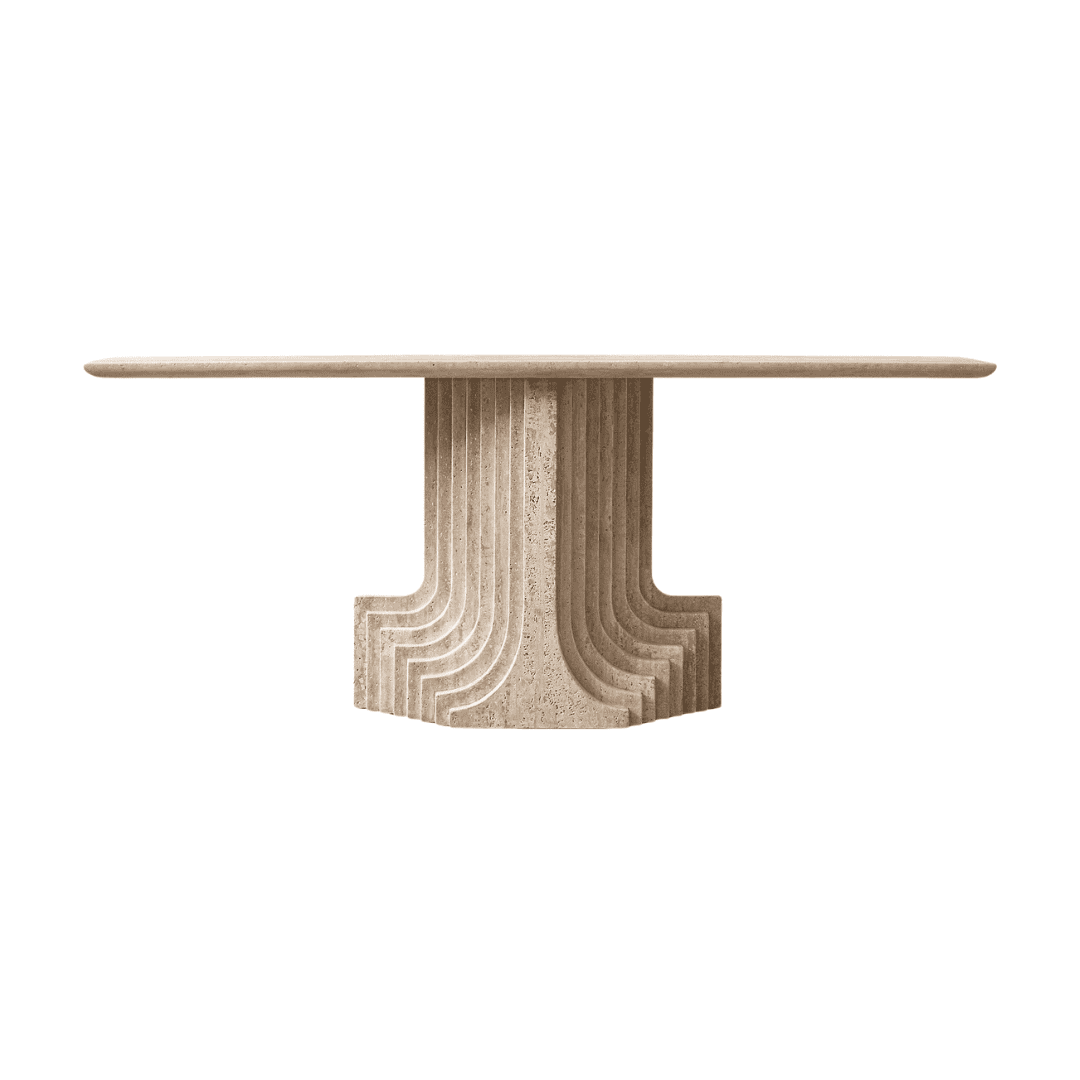 Moderner, rechteckiger Konsolentisch aus Travertine "Filipo"